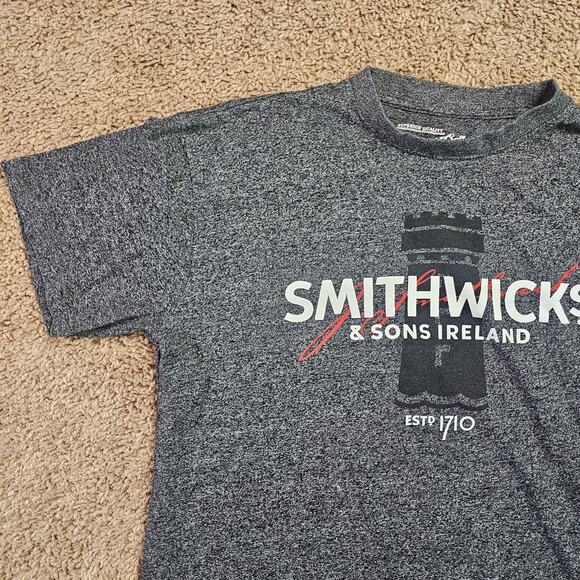 Smithwicks & Sons Ireland T Shirt Mens Medium Gray Ireland Brewery Cotton Blend - Picture 2 of 11
